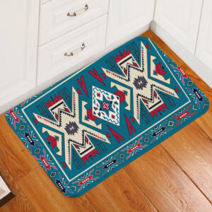 gb nat0003 blue pink pattern native american doormat 1