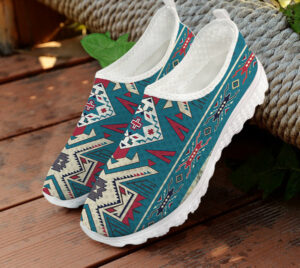 gb nat0003 blue pink pattern native american mesh shoes 1