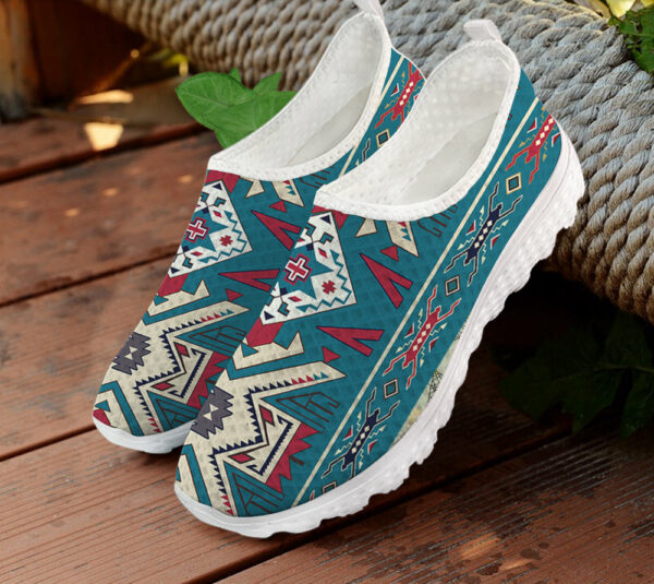 gb nat0003 blue pink pattern native american mesh shoes