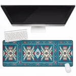 gb nat0003 blue pink pattern native american mouse mat