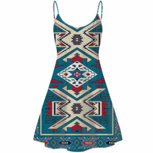 gb nat0003 blue pink pattern native american strings dress 1