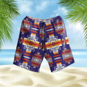 gb nat0004 purple pattern hawaiian shorts