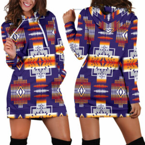 gb nat0004 purple pattern native american hoodie dress 1