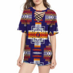gb nat0004 purple pattern native american round neck hollow out tshirt