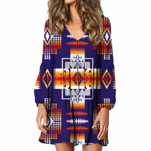 gb nat0004 purple pattern native american swing dress