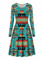 gb nat00046 01 blue native pattern native long sleeve dress