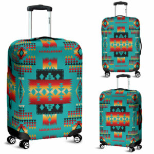 gb nat00046 01 blue native tribes pattern native american luggage covers 1