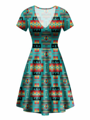 gb nat00046 01 blue native tribes pattern native american neck dress