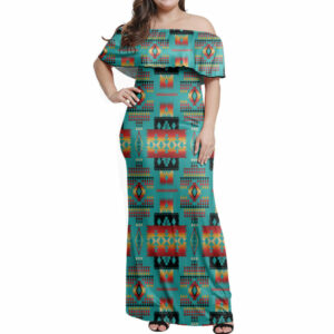 gb nat00046 01 blue native tribes pattern native american off shoulder dress 1