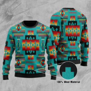 gb nat00046 01 blue native tribes pattern native american sweater 1