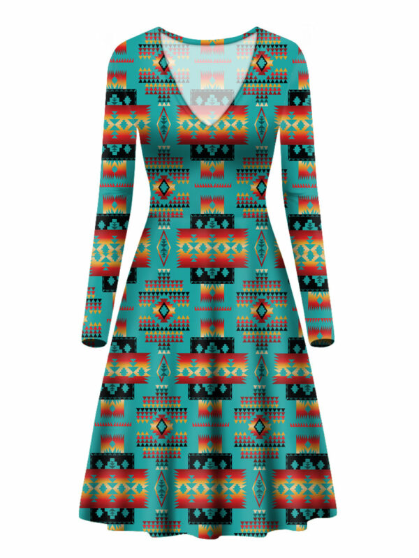 gb nat00046 01 blue native tribes pattern native american v long sleeve dress