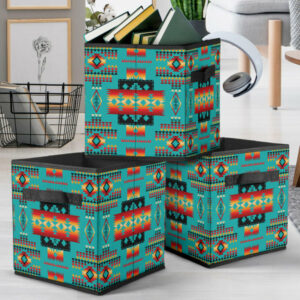 gb nat00046 01 blue native tribes pattern storage cube 1