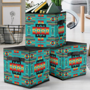 gb nat00046 01 blue native tribes pattern storage cube