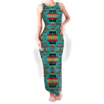 gb nat00046 01 pattern native round neck double slit sundress