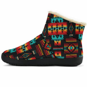gb nat00046 02 black native tribes pattern native american cozy winter boots 1