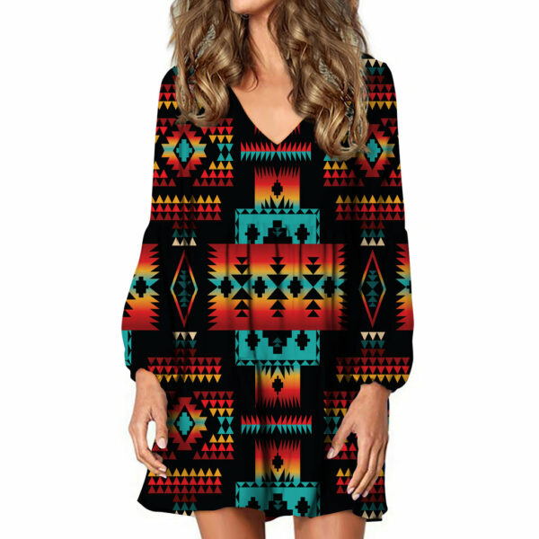 gb nat00046 02 black native tribes pattern native american swing dress