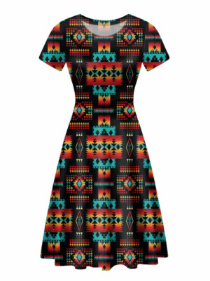 gb nat00046 02 black native tribes pattern round neck dress