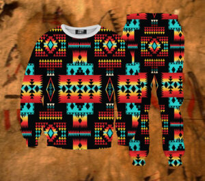 gb nat00046 02 black tribes pattern sweatshirt sweatpants set