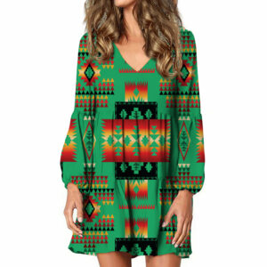 gb nat00046 05 green tribe pattern native american swing dress