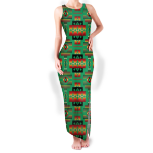 gb nat00046 05 pattern native round neck double slit sundress