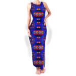 gb nat00046 06 pattern native round neck double slit sundress
