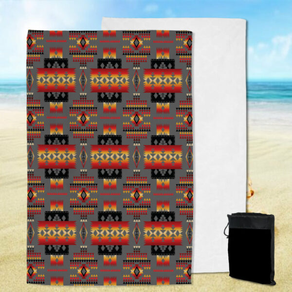 gb nat00046 11 gray tribe pattern native american pool beach towel