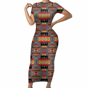 gb nat00046 11 gray tribe pattern native american short sleeved body dress 1