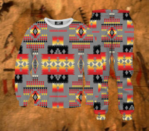 gb nat00046 11 gray tribe pattern native american sweatshirt sweatpants set