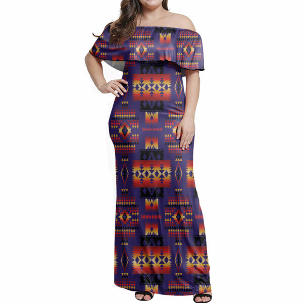 gb nat00046 11 purple tribe native american off shoulder dress