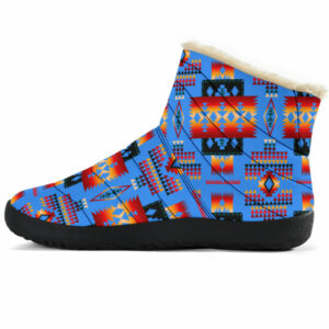 gb nat00046 12 dark blue native tribes pattern native american cozy winter boots 1