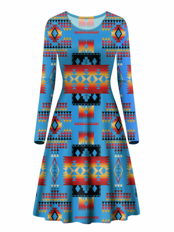 gb nat00046 13 navy pattern native long sleeve dress