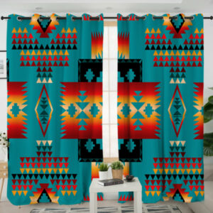 gb nat00046 14 blue pattern native living room curtain 1