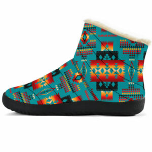 gb nat00046 14 blue tribes pattern native american cozy winter boots 1