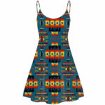gb nat00046 21 blue native tribes pattern native american strings dress