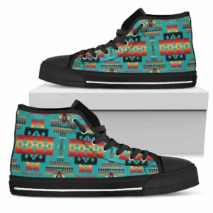 gb nat00046 hsho01 blue native tribes pattern native american high top shoes