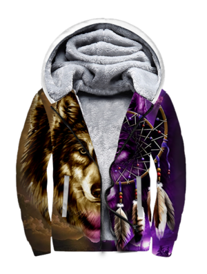 gb nat0005 dreamcatcher purple wolf native american 3d fleece hoodie 3