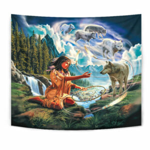 gb nat00050 tape01 wolves native women native american tapestry 1