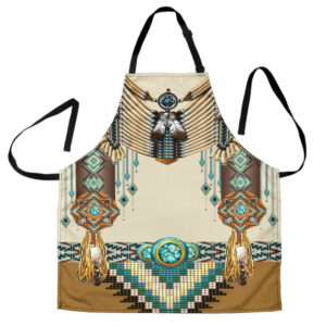 gb nat00059 brown pattern breastplate native american apron 1