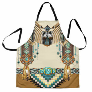gb nat00059 brown pattern breastplate native american apron