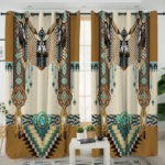 gb nat00059 brown pattern breastplate native american living room curtain