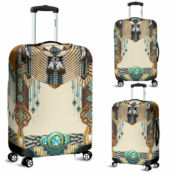 gb nat00059 brown pattern breastplate native american luggage covers