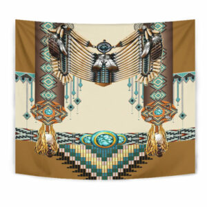 gb nat00059 brown pattern breastplate native american tapestry 1