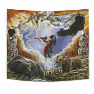 gb nat0006 calling the totem native american tapestry 1