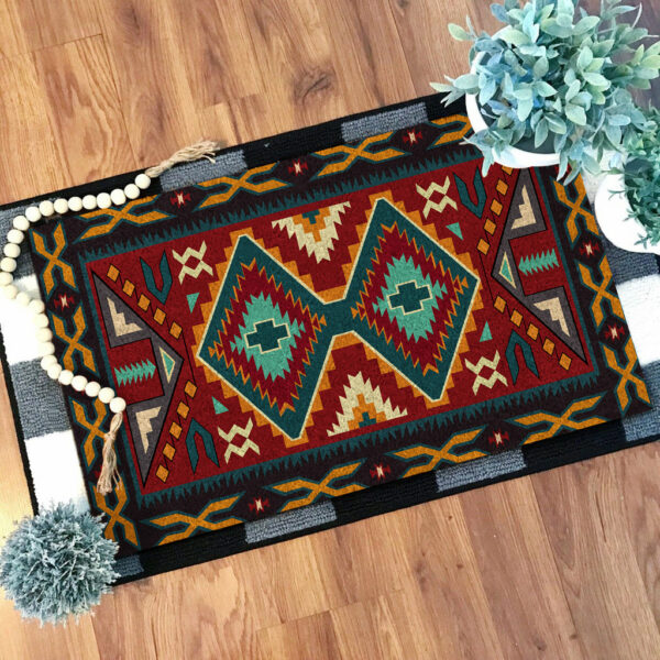 gb nat00061 native red yellow pattern native doormat