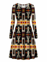gb nat00062 01 black design native long sleeve dress