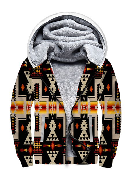 Black Tribe Design Native American 3D Fleece Hoodie - 49native.com