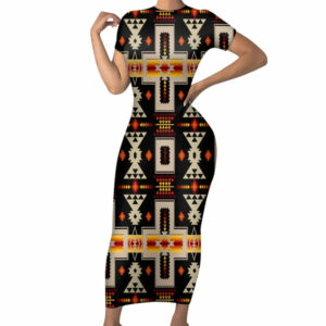 gb nat00062 01 black tribe design native american short sleeved body dress 1