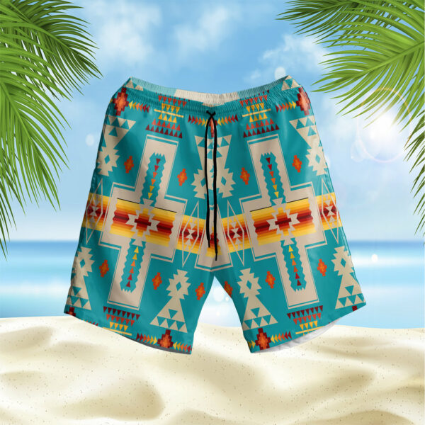 gb nat00062 05 turquoise design hawaiian shorts