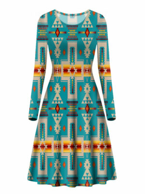 gb nat00062 05 turquoise design native long sleeve dress 1