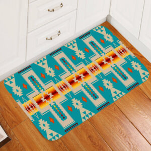 gb nat00062 05 turquoise tribe design native american doormat